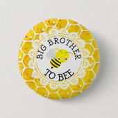 Big Brother to Bee Baby shower Button (Voorkant)