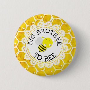 Big Brother to Bee Baby shower Button