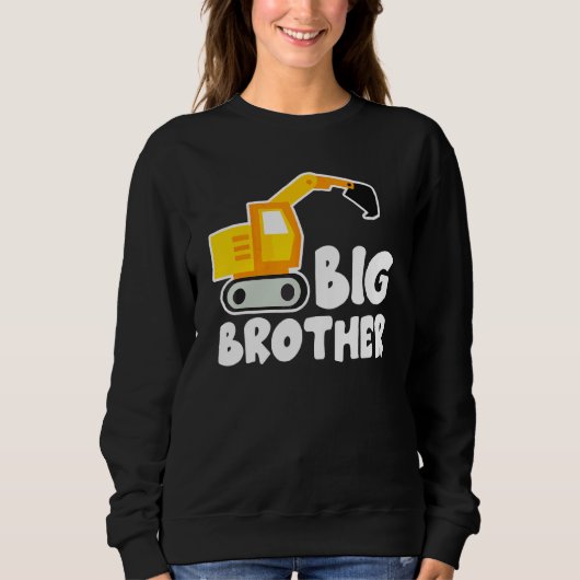 Big Brother Tractor Toddler Excavator Cute Trui (Voorkant)