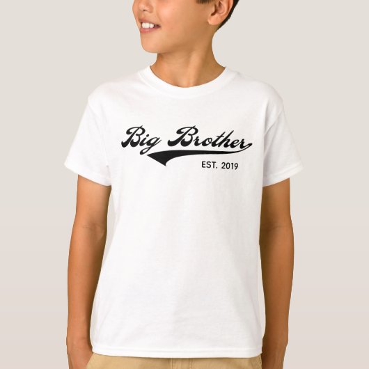 Big Brother Tshirts (Est/Sinds Jaar gepersonalisee (Voorkant)