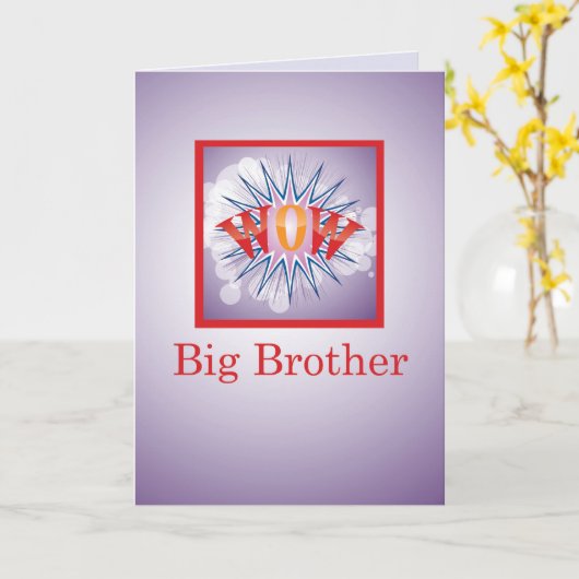 Big Brother van Baby Zuster, gefeliciteerd WOW! Kaart (Gele Bloem)