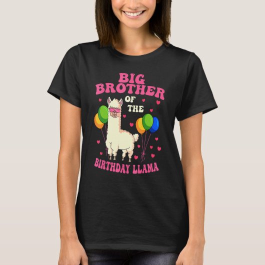 Big Brother van de Birthday Lama Bday Party Famil T-shirt (Voorkant)