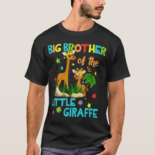 Big Brother van Giraffe Birthday Family Matching T-shirt (Voorkant)