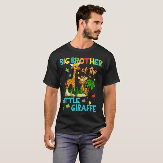 Big Brother van Giraffe Birthday Family Matching T-shirt (Voorkant volledig)