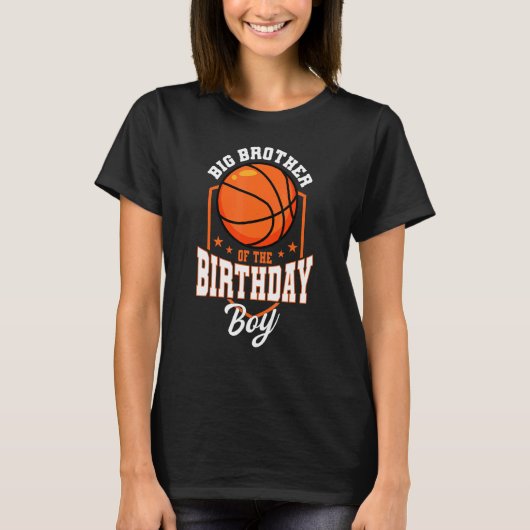 Big Brother van het Birthday Boy Basketball Theme T-shirt (Voorkant)