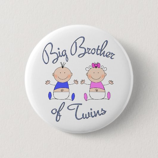 Big Brother van Twins Ronde Button 5,7 Cm (Voorkant)
