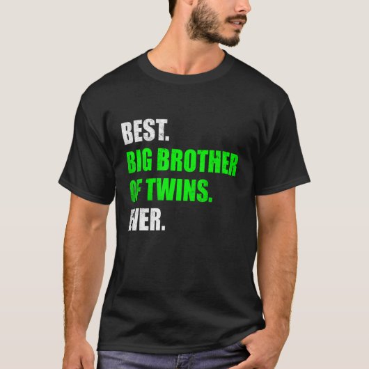 Big Brother van Twins Zwangerschap Aankondiging Bi T-shirt (Voorkant)
