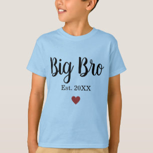 Big Brother Vastgesteld Jaar Little Heart Custom T-shirt