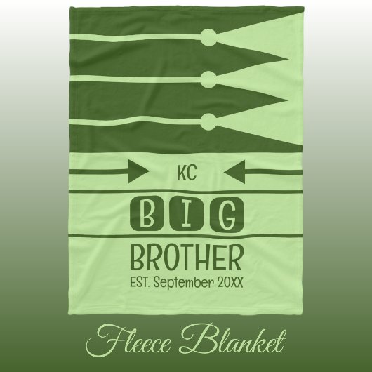 Big Brother vastgestelde datum initialen groen Fleece Deken