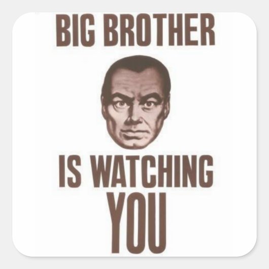 BIG BROTHER VIERKANTE STICKER (Voorkant)