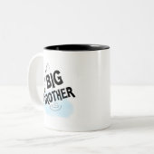 Big Brother Vist Tshirts en cadeaus Tweekleurige Koffiemok (Voorkant links)