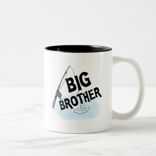 Big Brother Vist Tshirts en cadeaus Tweekleurige Koffiemok (Rechts)
