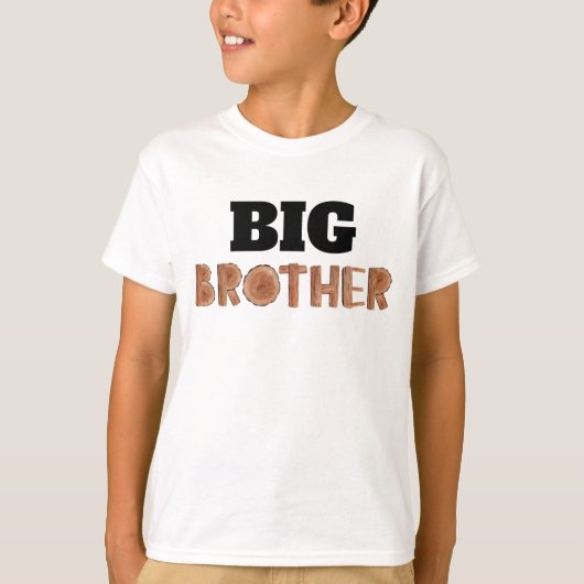 Big Brother Waterverf houten illustratie T-shirt (Voorkant)