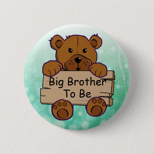 Big Brother wordt het Teddy Bear-Baby shower Ronde Button 5,7 Cm