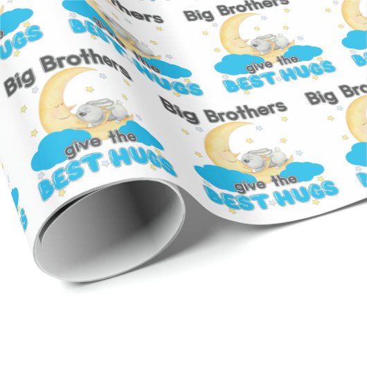 Big Brothers Geef de Beste Knuffels - Bunny Moon Cadeaupapier (Rol Hoek)