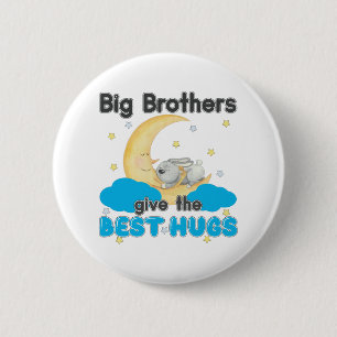 Big Brothers Geef de Beste Knuffels - Bunny Moon Ronde Button 5,7 Cm