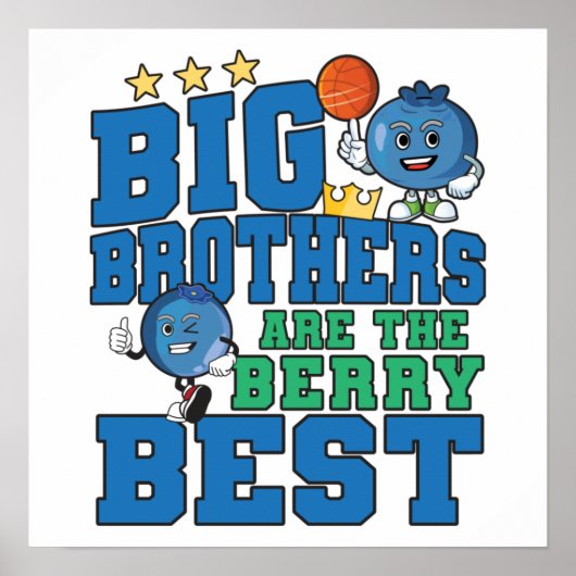 Big Brothers zijn de beste Berry - Blueberry Pun Poster (Voorkant)