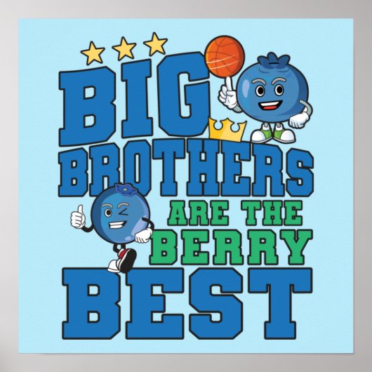 Big Brothers zijn de beste Berry - Blueberry Pun Poster (Voorkant)