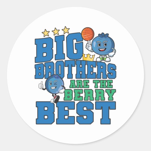 Big Brothers zijn de beste Berry - Blueberry Pun Ronde Sticker (Voorkant)
