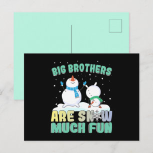 Big Brothers zijn Snow Much Fun - Holiday Snowman Briefkaart