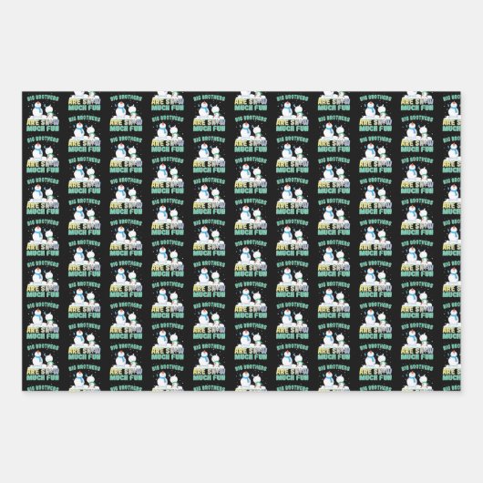 Big Brothers zijn Snow Much Fun - Holiday Snowman Inpakpapier Vel (Voorkant 2)