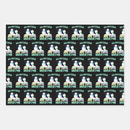 Big Brothers zijn Snow Much Fun - Holiday Snowman Inpakpapier Vel (Voorkant)