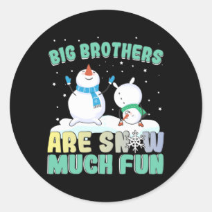 Big Brothers zijn Snow Much Fun - Holiday Snowman Ronde Sticker