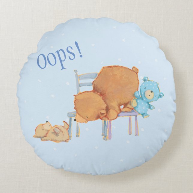 Big Brown Beer, Calico & diskettestation Share Two Rond Kussen (Voorkant)