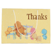 Big Brown Beer & Friends Share Four Chairs Large Cadeautasje (Achterkant)