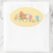 Big Brown Beer & Friends Share Four Chairs Ovale Sticker (Tas)