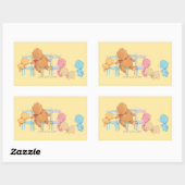 Big Brown Beer & Friends Share Four Chairs Rechthoekige Sticker (Vel)