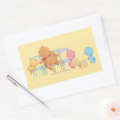 Big Brown Beer & Friends Share Four Chairs Rechthoekige Sticker (Envelop)