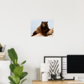 Big Brown Beer op een log Poster (Thuiskantoor)