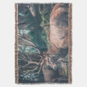 Big Brown Buck Deer met Grote Antlers Deken (Voorkant Verticaal)