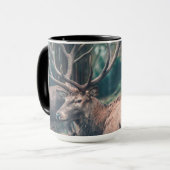 Big Brown Buck Deer met Grote Antlers Mok (Voorkant links)