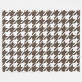 Big Brown Houndstooth Fleece Blanket (Voorkant (Horizontaal))