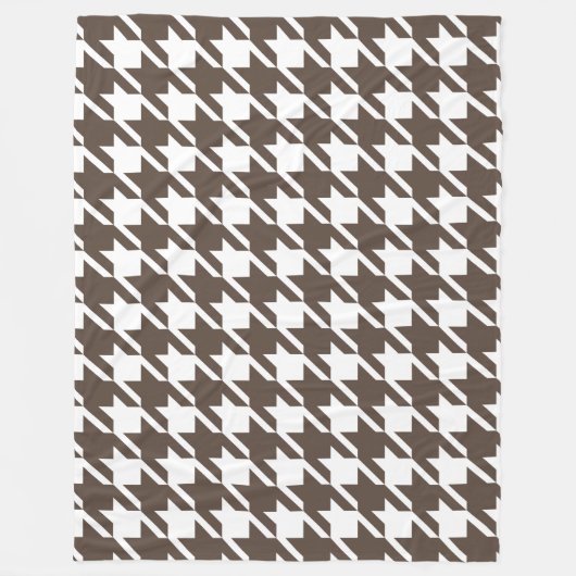Big Brown Houndstooth Fleece Blanket Deken (Voorkant)