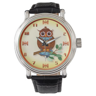 Big Brown Owl Horloge