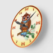Big Brown Owl Wall klok (Hoek)