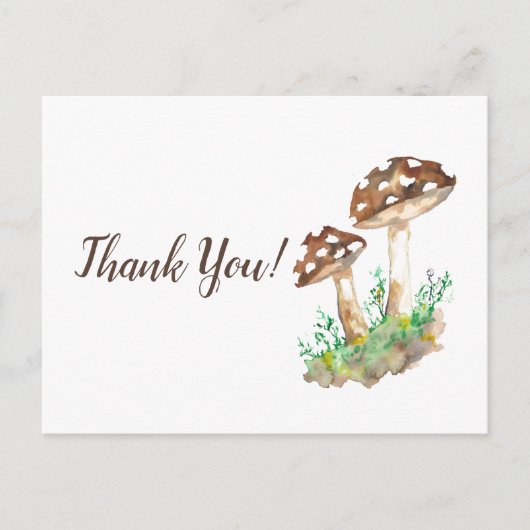 Big Brown paddenstoelen Hartelijk dank Briefkaart (Voorkant)