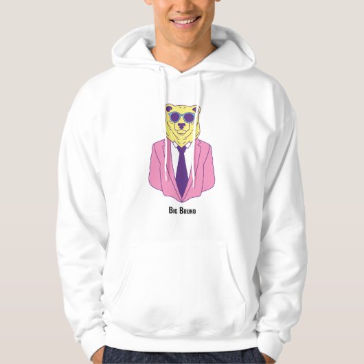 Big Bruno - Beer in roze suite Hoodie (Voorkant)