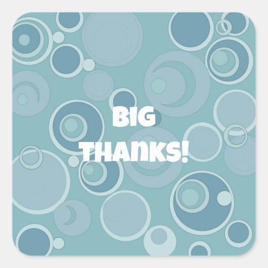 Big Bubblegum beluistert overal LEVEND Dank je Vierkante Sticker (Voorkant)