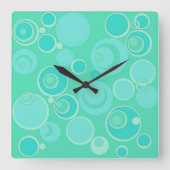 Big Bubblegum Bubbles Overal Blauwgroen Dank je Vierkante Klok (Voorkant)