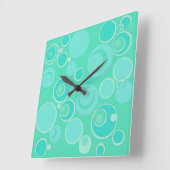 Big Bubblegum Bubbles Overal Blauwgroen Dank je Vierkante Klok (Hoek)