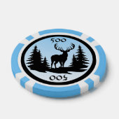 Big Buck Among Pine Trees Toevoegen Bedrag Blauw Poker Chips (Enkel)