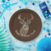 Big Buck Deer Birthday Papieren Bordje (Feest)