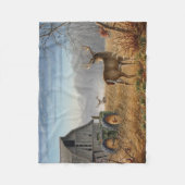 Big Buck Deer schokte op het Boerderij Fleece Deken (Voorkant)