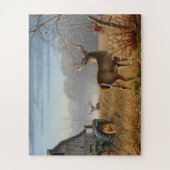 Big Buck Deer schokte op het Boerderij Legpuzzel (Verticaal)