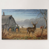 Big Buck Deer schokte op het Boerderij Legpuzzel (Horizontaal)