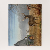 Big Buck Deer schokte op het Boerderij Legpuzzel (Verticaal)